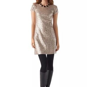 White House Black Market Gold Sequin Dress
